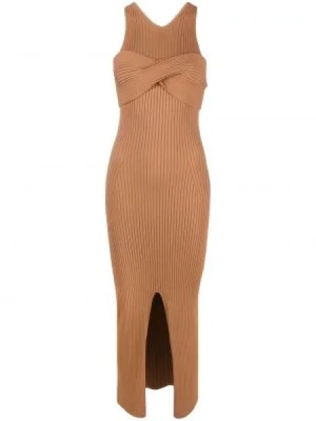 Rochie Nanushka tricotate de costum maro