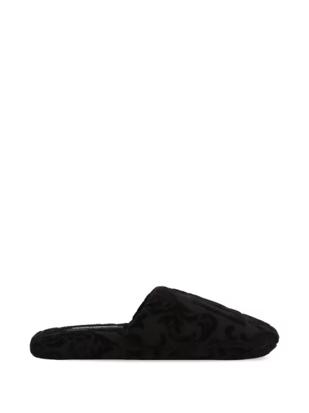 Papuci de casă Dolce & Gabbana cu broderie negru