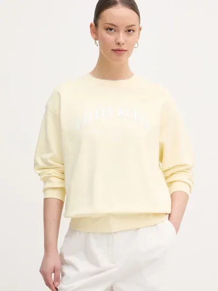 Calvin Klein Jeans Mikina Logo Graphic Krémová žltá
