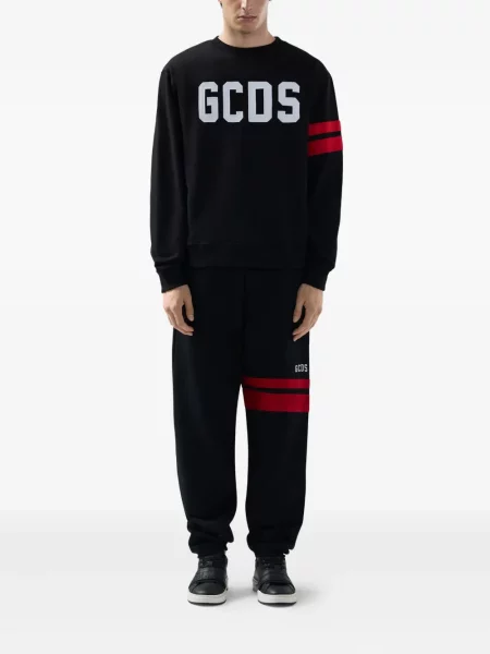 Pantaloni Gcds cu dungi cu imagine negru