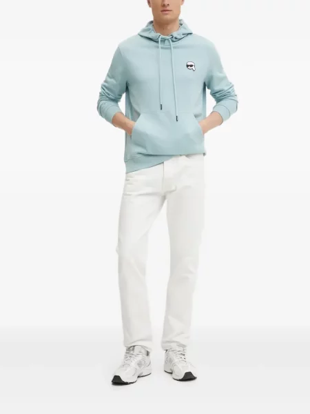 Mikina s kapucí Karl Lagerfeld modrá