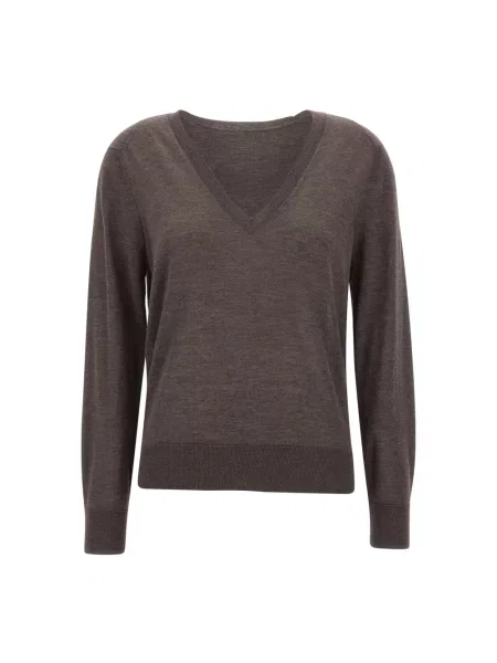 Sweter Loulou Studio z kaszmiru brązowy