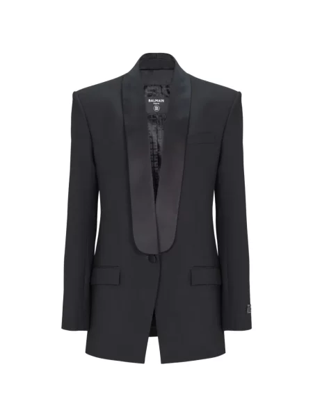 Sacou Balmain cu un singur rând de nasturi cu rever negru