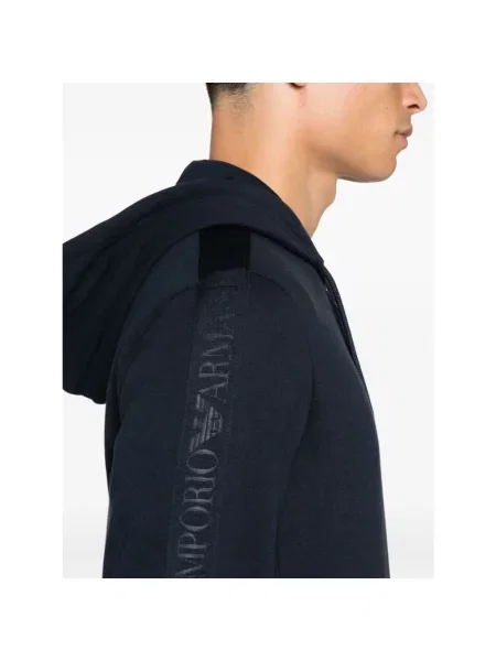 Jedwabny sweter Emporio Armani niebieski