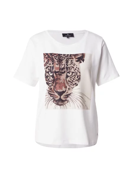 Monari Tricou maro coniac / maro deschis / negru alb