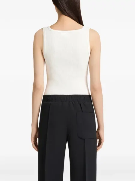 Top Courreges tricotate alb