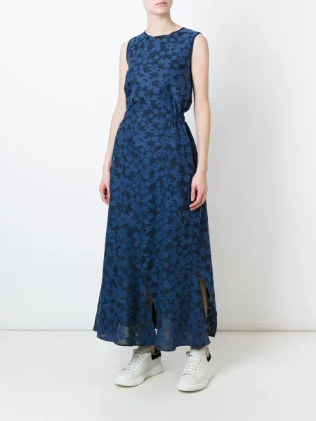 Rochie Julien David cu imagine evazată albastru