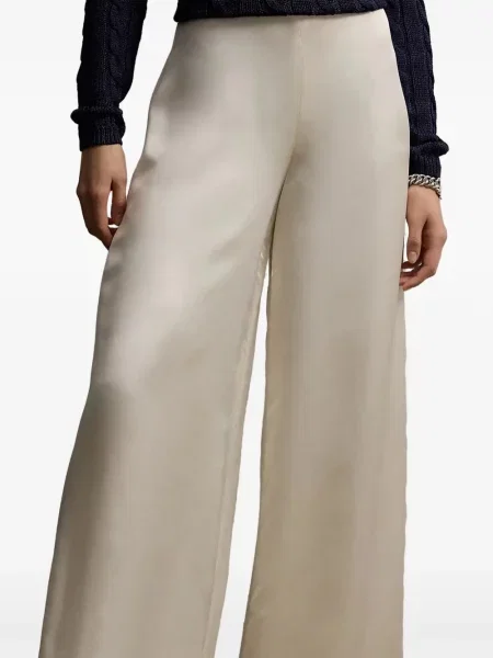 Pantaloni Ralph Lauren Collection din satin alb