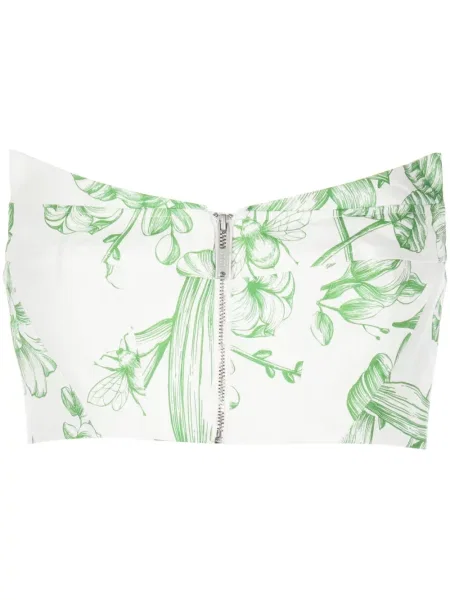 Top Leo Lin cu model floral cu imagine alb