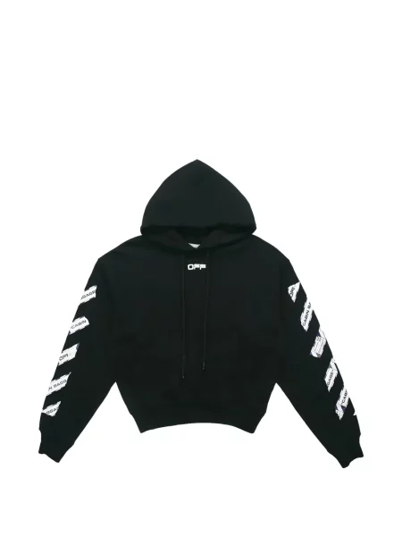 Hanorac cu glugă Off-white cu imagine alb