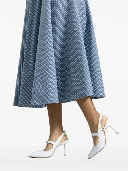 Pantofi cu toc Manolo Blahnik slingback alb