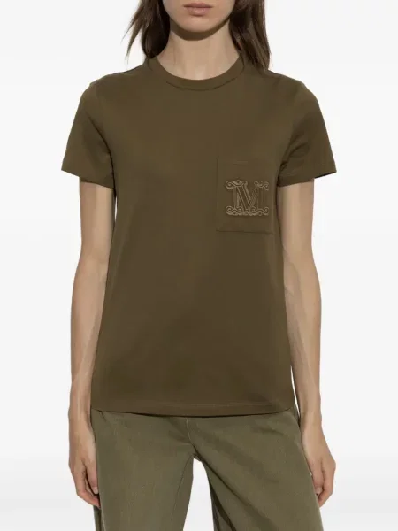 Tricou Max Mara cu broderie verde