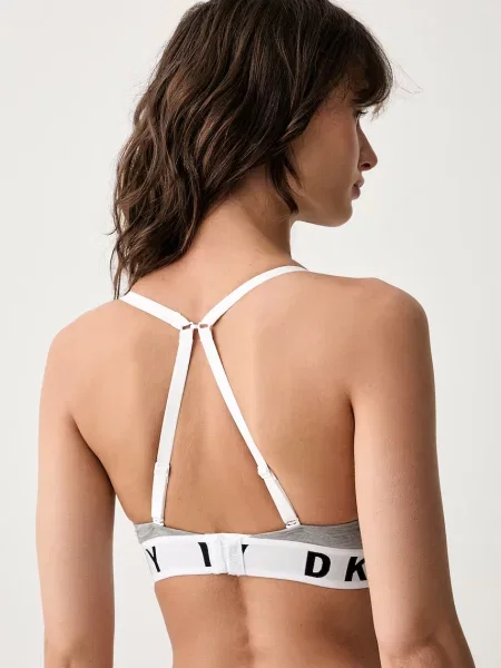 DKNY trojúhelníková podprsenka s modalem šedá