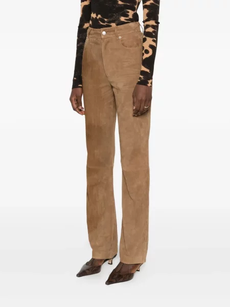 Pantaloni Nanushka cu 5 buzunare maro
