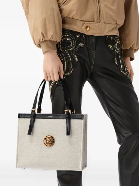 Geantă shopper Versace din canvas