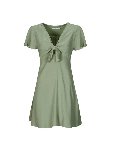Rochie din denim Pepe Jeans kaki