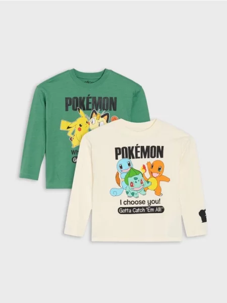 Sinsay trička s potiskem Pokémon 2 pack vícebarevná