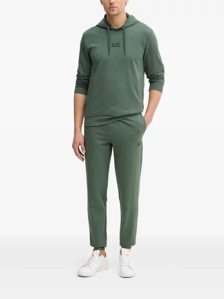 Húzózsinór kapucnis melegítő felső Ea7 Emporio Armani autogrammal zöld