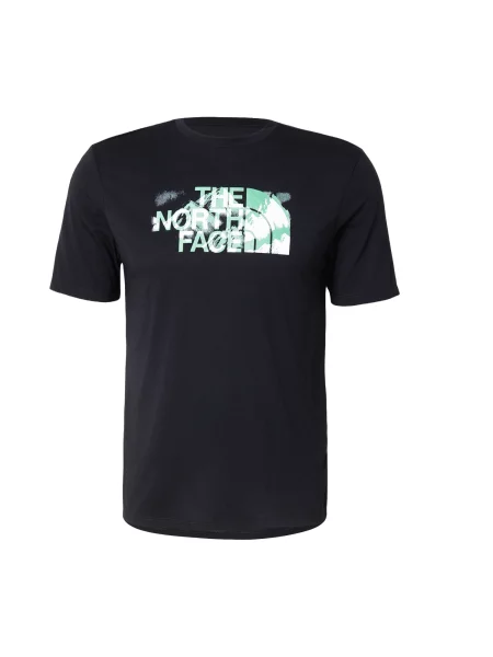 THE NORTH FACE Tricou funcțional FOUNDATION verde deschis / negru alb