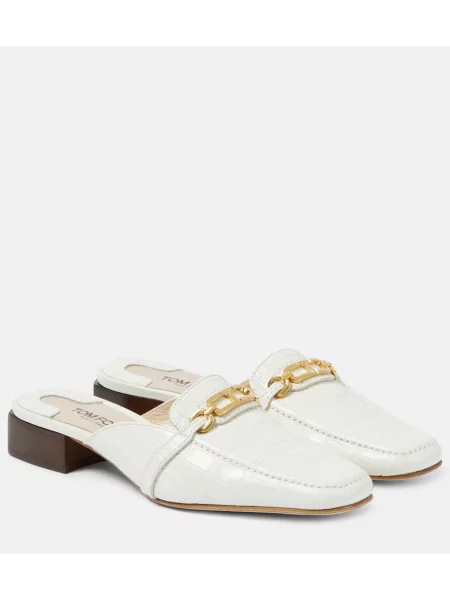 Кожени мюли Tom Ford бяло