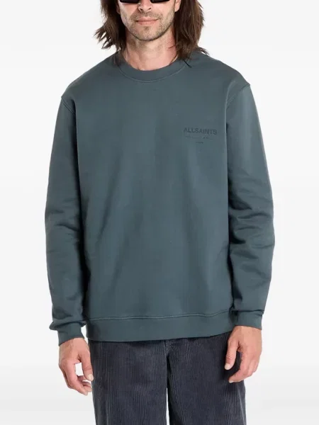 Hanorac crewneck Allsaints cu decolteu rotund albastru