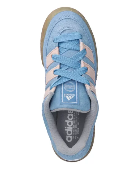 Długie sneakersy Adidas Spezial zamszowe w paski niebieskie