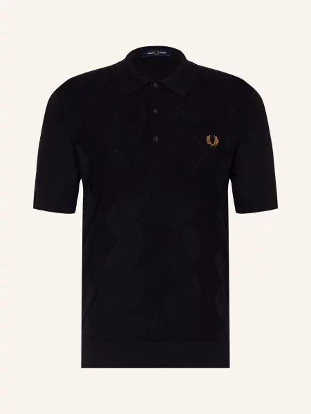 Fred Perry Pletené Polo Tričko černá