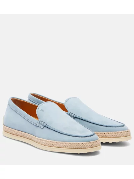 Pantofi loafer Tod's din piele de căprioară albastru