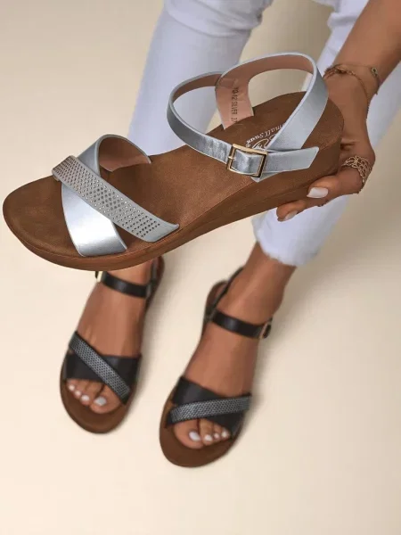 Sandali Resti s polno peto siva