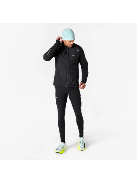 Bluza do biegania Kiprun Run Flow Warm ocieplana czarna