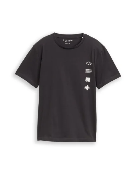 TOM TAILOR Tricou gri metalic alb