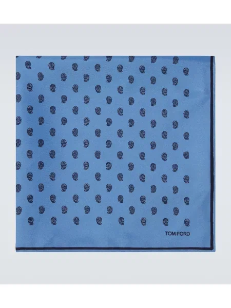 Svilen šal Tom Ford s potiskom modra