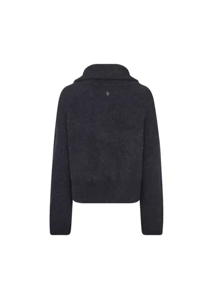 Sweter Mos Mosh wełniany z logo niebieski