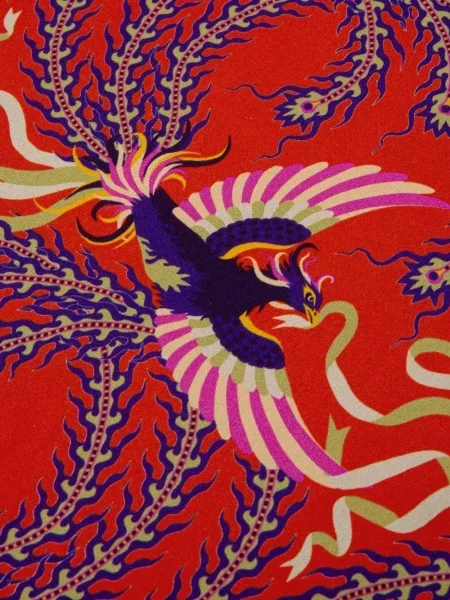 Reversibil fular Shanghai Tang roșu