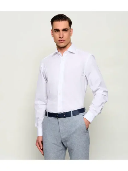 BOSS BLACK Cămașă H-DAVID-spread Boss x David Beckham alb