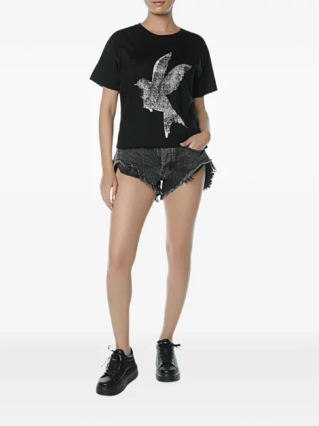 Pantaloni scurți din denim One Teaspoon negru