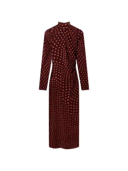 Rochie maxi Stella Mccartney cu buline cu volane roșu