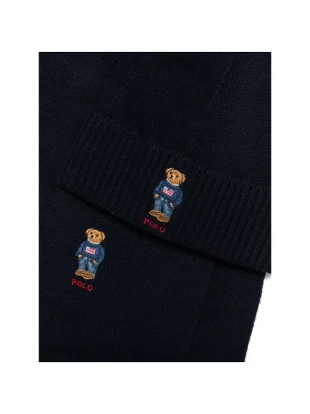 Szal Polo Ralph Lauren wełniana niebieska