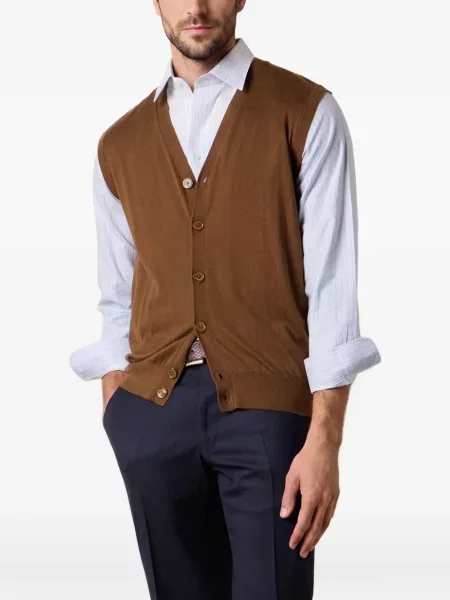 Liemenė Brooks Brothers v formos iškirpte ruda
