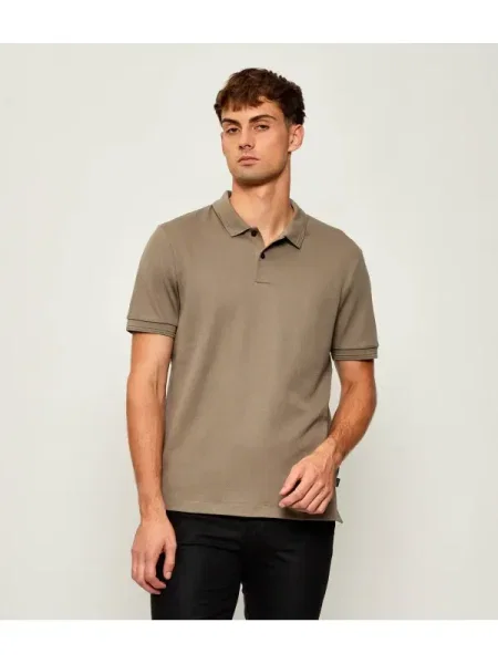 BOSS BLACK Polo C-Parlay | regular fit | mercerizat negru