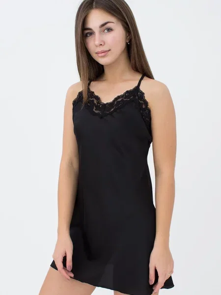 Нічна сорочка Giulia шовк чорний
