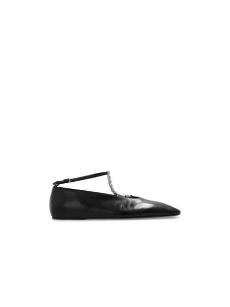Balerinki Jil Sander skórzane czarne
