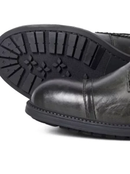 JACK & JONES Šnurovacie čižmy Howard antracitová