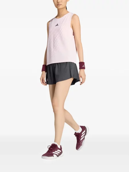 Tricou Adidas cu broderie cu dungi tenis negru