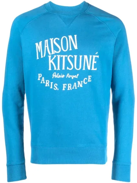 Hanorac Maison Kitsune cu imagine albastru