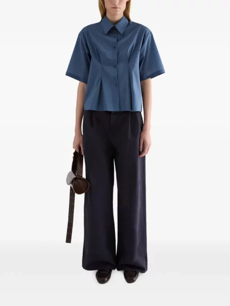 Cămașă Jil Sander din muselină albastru