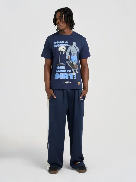 Tricou Grab A Shovel bleumarin / azur gri