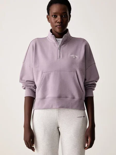 Guess Jeans hanorac cu glugă pentru femei din violet