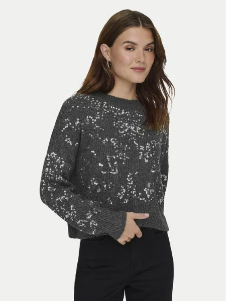 ONLY Пуловер Alta Сив черно