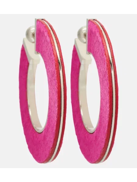 Кожена обеци Alaia розово